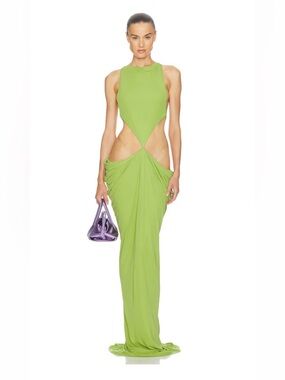 Helsa Margarite Jersey Gown in Parakeet, NWT